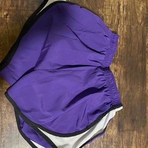 Purple running shorts